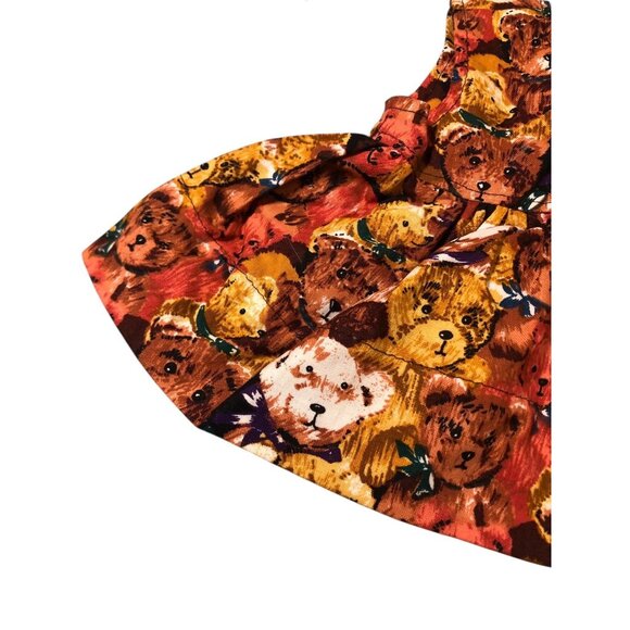 Homemade Teddy Bear Theme Small Medium Size Doll Jumper Dress Bow Accent - Picture 3 of 14